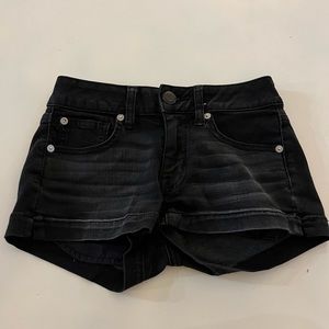 American Eagle black jean shorts